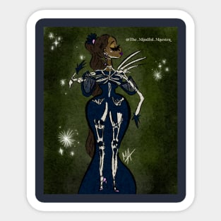 Gothic Dancing Skeleton Queen Sticker